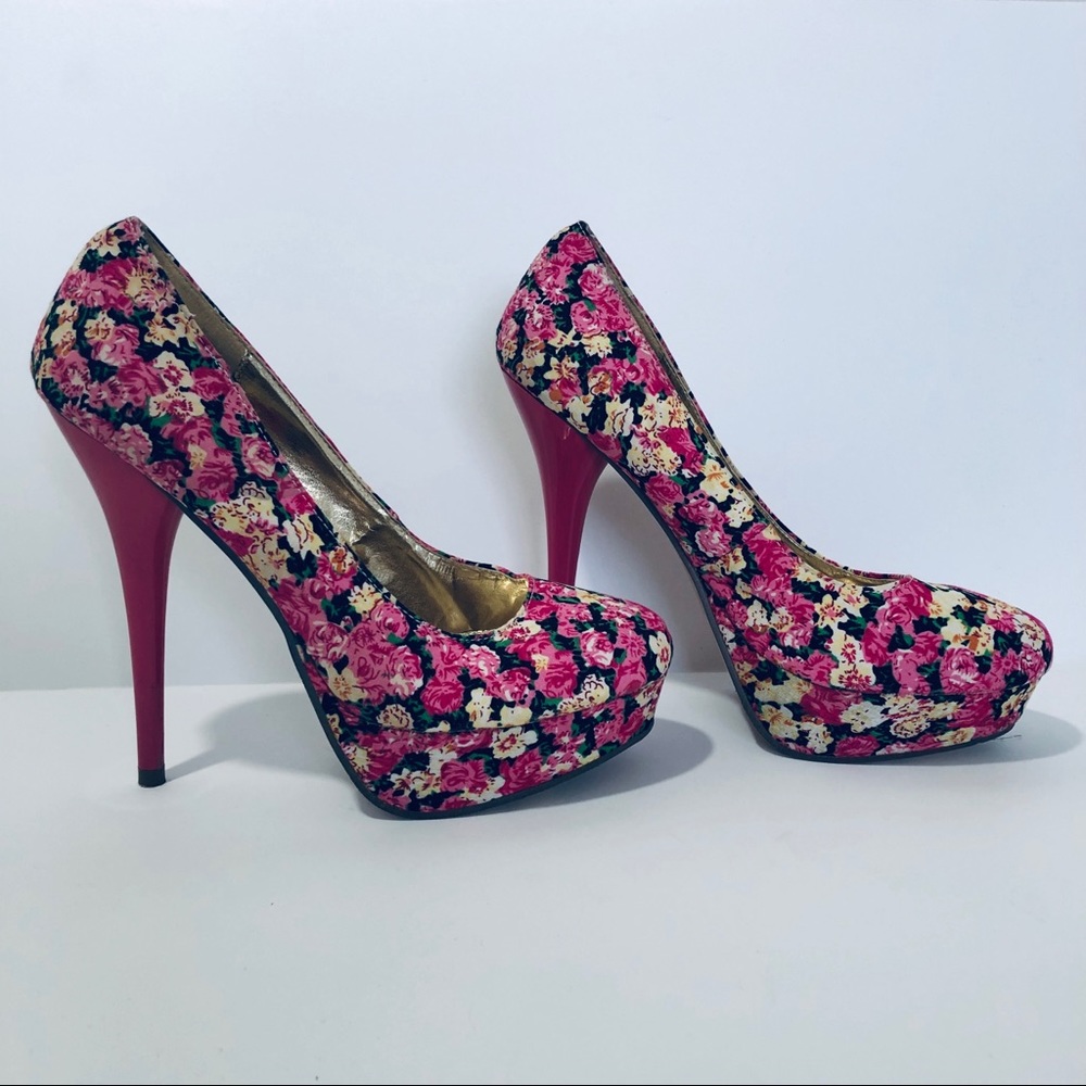 FH Pink Floral Heels